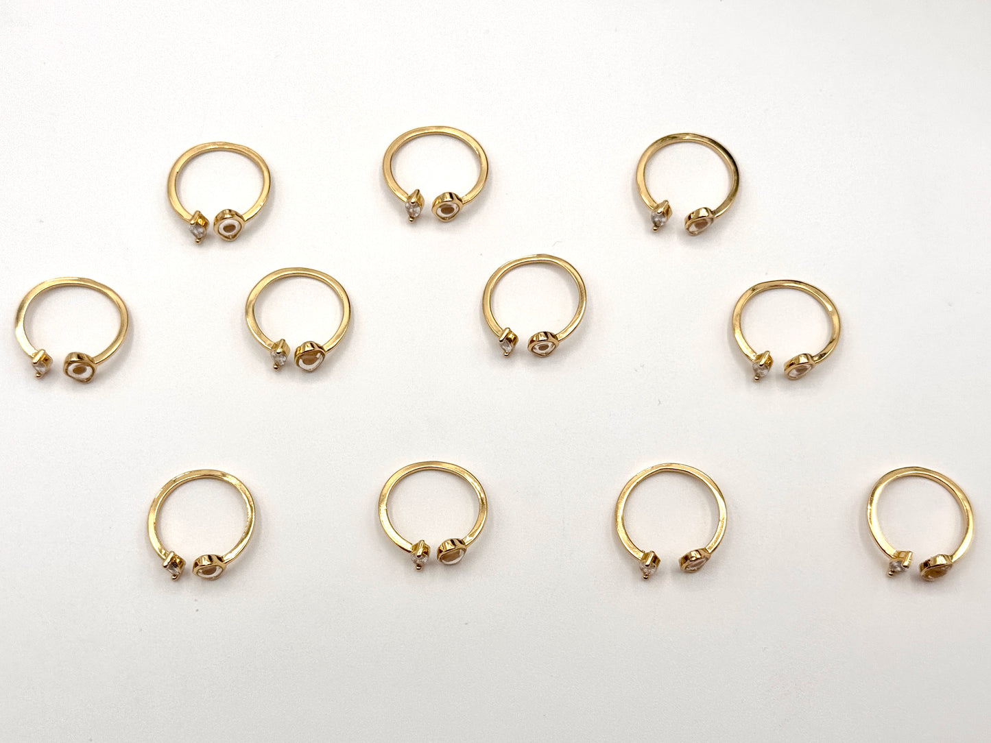 Mustard Seed Cuff Ring with CZ