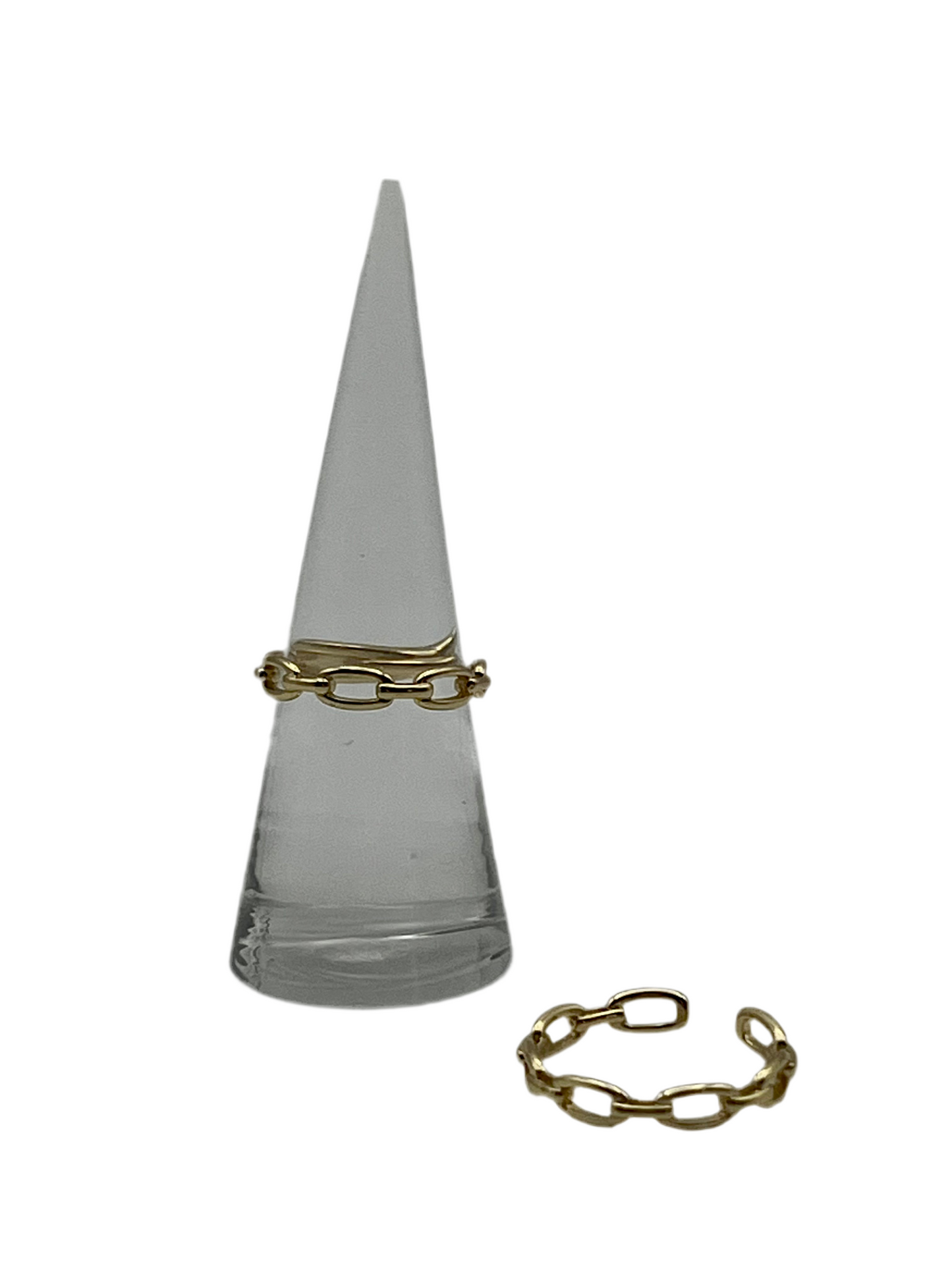 18 K Gold Plated Cable Chain Cuff Ring