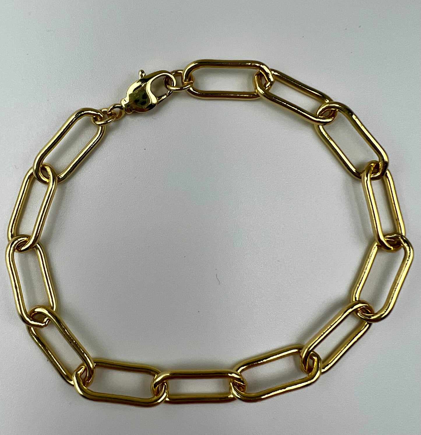 18K Gold Plated Paperclip Chain Bracelet