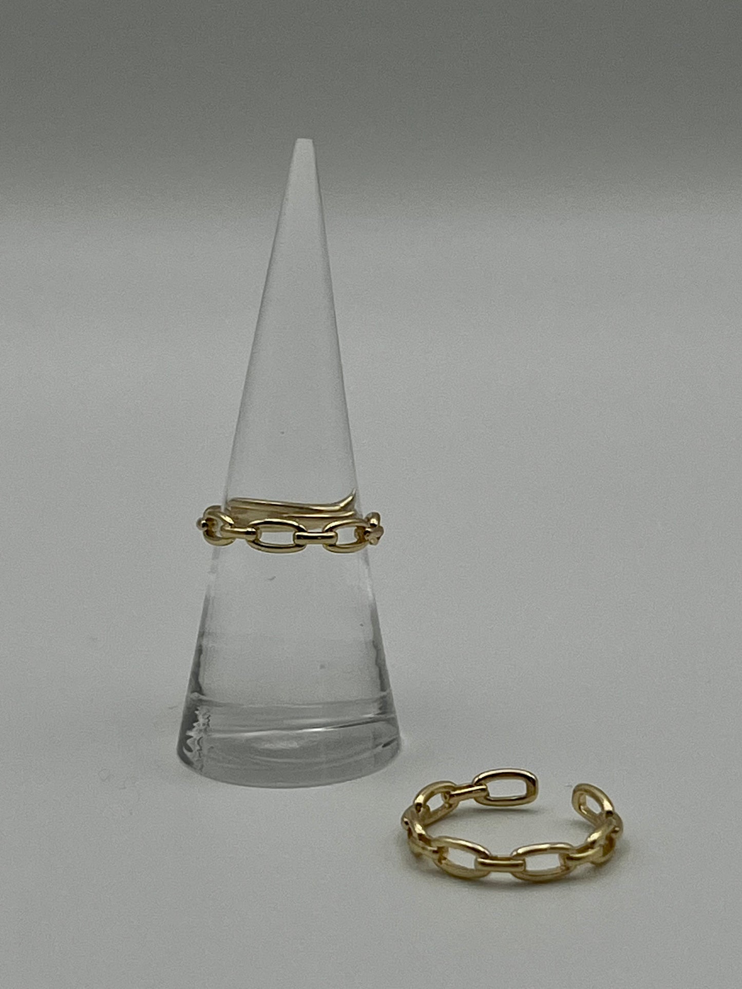 18 K Gold Plated Cable Chain Cuff Ring