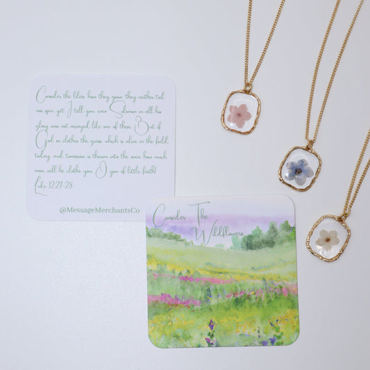 Forget Me Not Flower Necklace