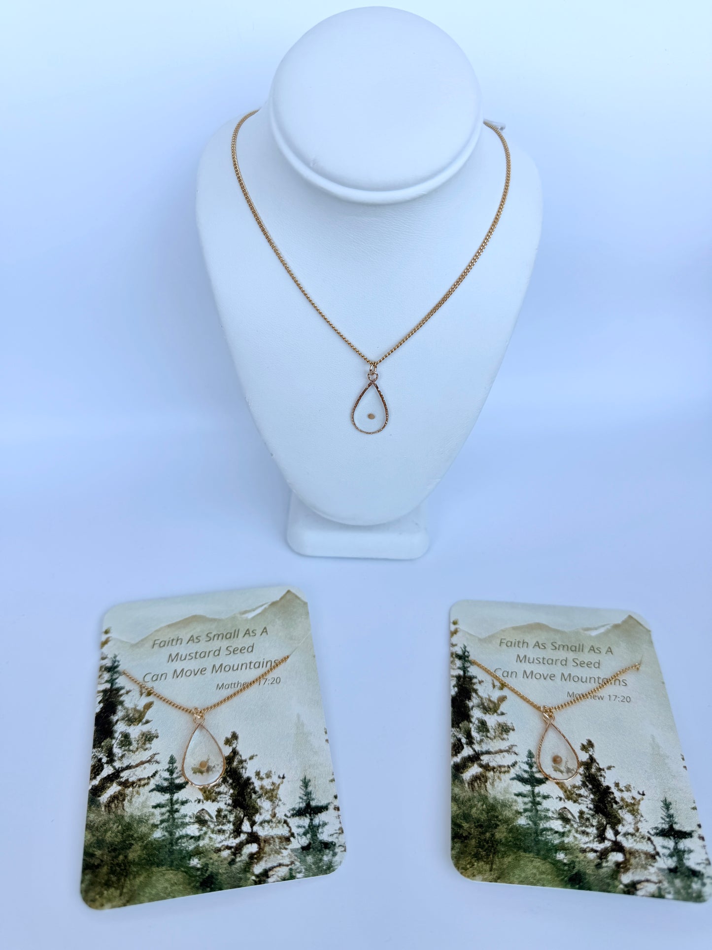 Teardrop Mustard Seed Necklace