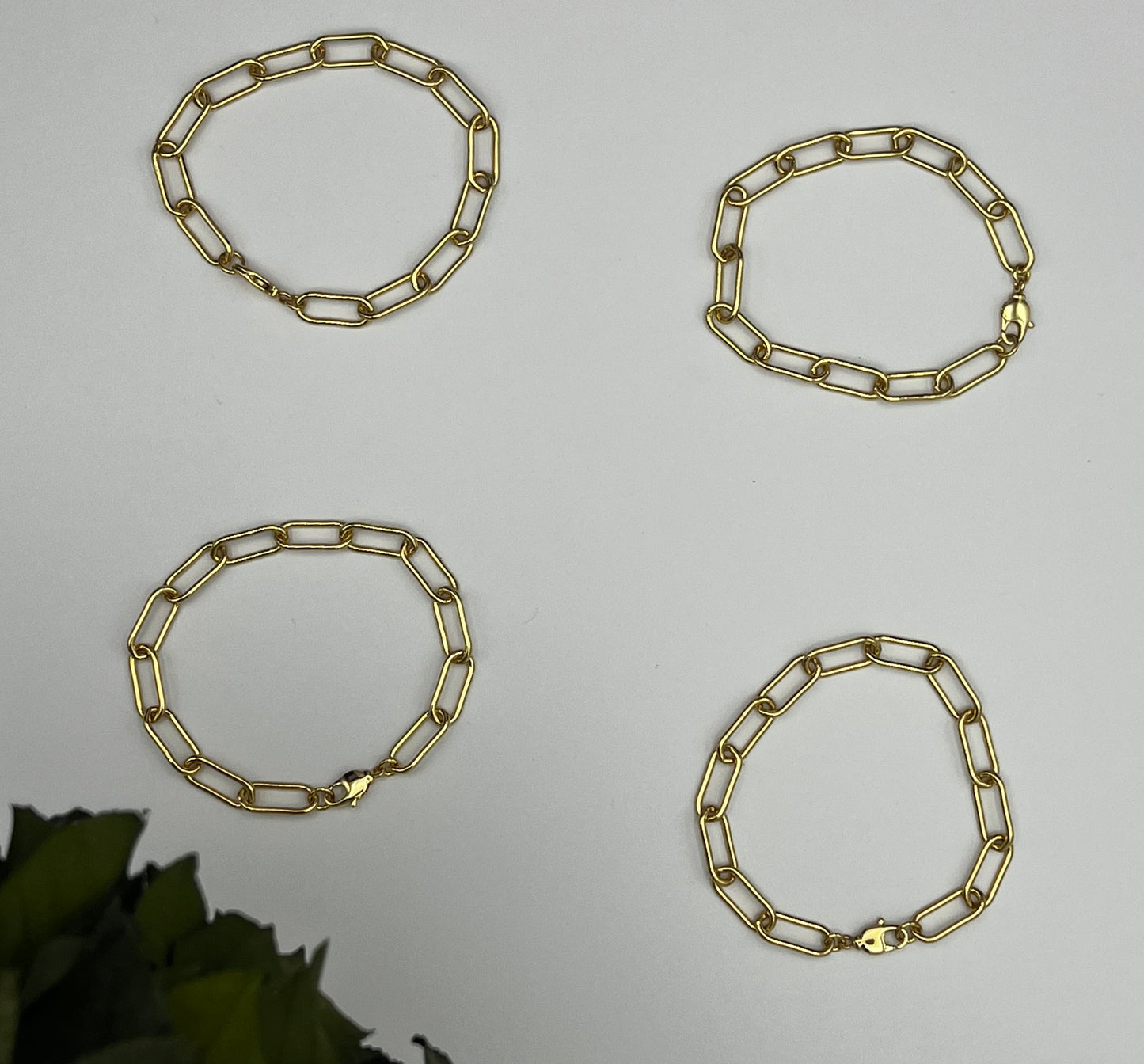 18K Gold Plated Paperclip Chain Bracelet