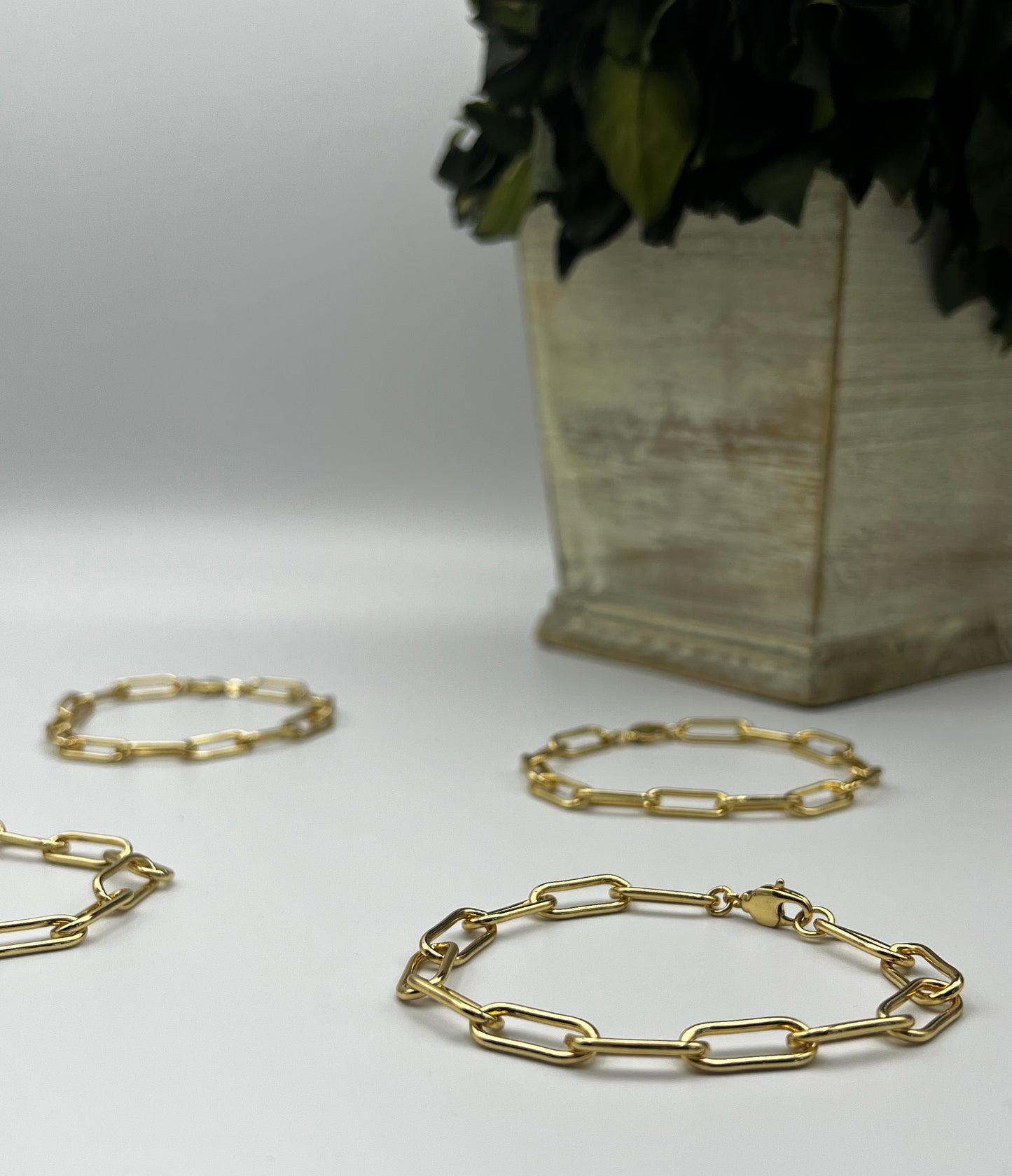 18K Gold Plated Paperclip Chain Bracelet